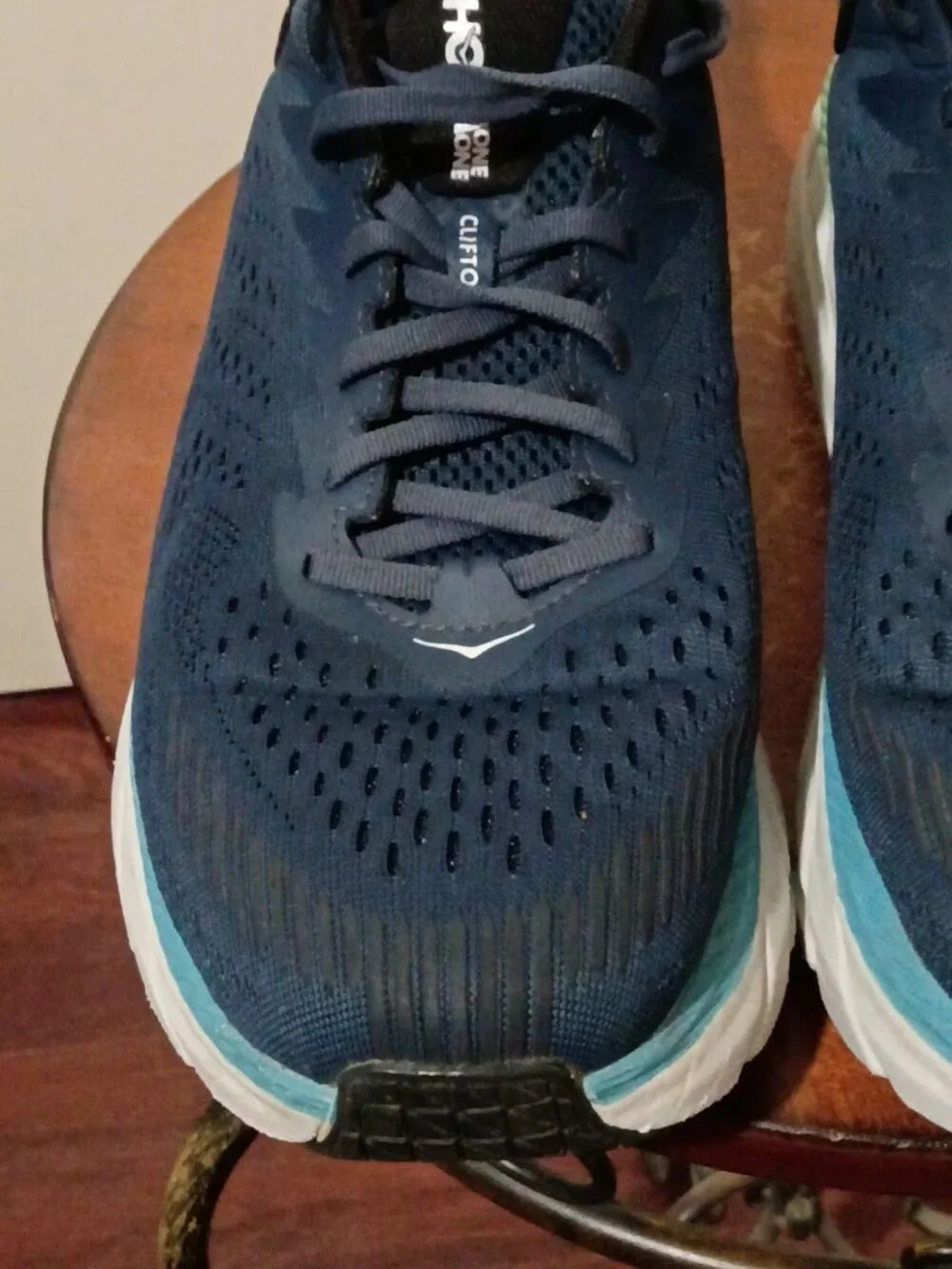 Hoka One One Clifton 7 Blue Running Shoes Mens Size 10 Wide 2E 1110534 MOAN